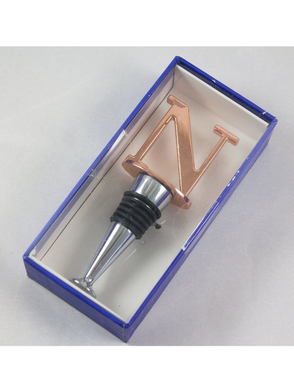For You Monogram Wine Bottle Stopper Zinc Alloy Copper-Color Letter N NIB